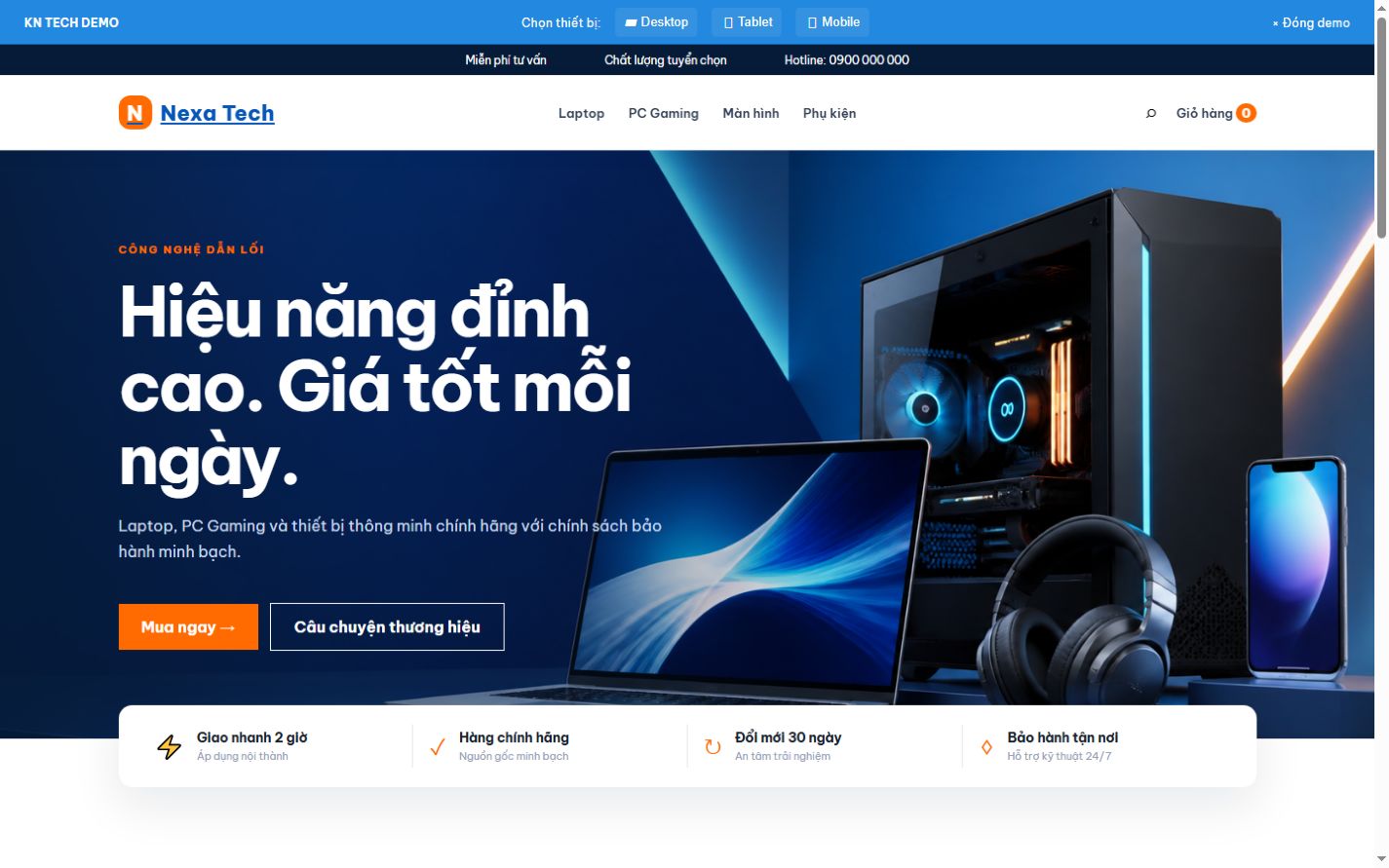 Website bán hàng công nghệ